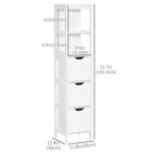 Kleankin Narrow Freestanding Bathroom Linen Tower Cabinet - White-Anti-tip design ensures safety  