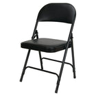 Kleton Steel Folding Vinyl Padded Chair, Black (OP962)-Folding frame saves space