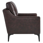 Modway Corland Leather Armchair - Brown-Spring Coil Support System