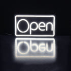 Futech Indoor Open Sign - 16" x 9" - White Neon-Modern Neon-Style Look: LED tubing delivers a classic neon appearance with lower energy use, perfect for windows, counters, or indoor displays.