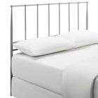 Modway Kiana Metal Stainless Steel Full Headboard - Grey-Non-Marking Foot Caps
