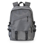 Club Rochelier Large Double Flap Front Backpack - Dark Grey-Interior padded laptop compartment with Velcro fastening