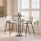 Zuo Desi Barstool - White - Set of 2-Dimensions: 21.7" L x 20.7" W x 39.0" H