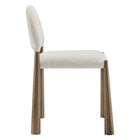 Modway Hayley Upholstered Fabric Dining Side Chair - Brass Cream-Fully Assembled