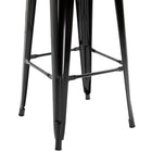 HOMCOM Industrial Bar Stools with Removable Back and Metal Frame - Black - 4 Pack-Material: Metal