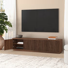 Hudson&Canal Hanson TV Stand for TV's up to 85" - Satin Walnut-Product Dimensions: 15.5" L x 78.5" W x 20" H