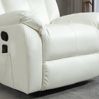 HOMCOM 8-Point Vibration Massage Recliner for Living Room - Cream White-Thick padded back and seat cushions offer a cozy experience