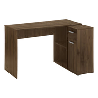 Monarch Specialties 7348 46" Computer Desk - Dark Walnut/Storage Cabinet-L-shaped computer desk with storage in a dark walnut wood-look finish