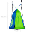 Outsunny Kids Waterproof Hanging Tree Swing Tent - Green-Pod swing provides space for children to read, listen to music, play, and rest 