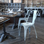 Flash Furniture Distressed Green-Blue Metal Indoor-Outdoor Stackable Chair-Distressed Green-Blue Powder Coat Finish