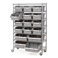 Seville Classics Commercial 7-Tier NSF 16 Bin Rack (SHE16510BX)-Home Organizer