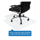 Mount-It! Carpet Chair Mat with Lip - 35.5" x 47" - Clear Vinyl-Studs on the bottom of the mat keep it in place as you move your chair