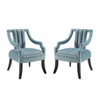 Modway Harken Performance Velvet Accent Chair - Light Blue - Set of 2-Vintage Glamour Accent  Chair