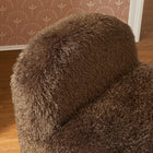 Modway Mina Faux Fur Accent Chair - Brown-Armless Design