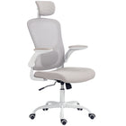 HOMCOM Ergonomic Office Chair with 4D Lumbar Support - Grey-Breathable mesh prevents stuffiness, ensuring cool comfort all day
