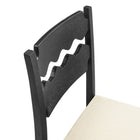 Modway Jax Oak Wood Bar Stool With Wavy Razor Back and Cushion - Black Linen-9