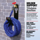 XHose 12" Powder-Finished Steel Wall Hose Hanger - Black-Black powder finish: powder finished black steel hose holder helps resist everyday wear for clean looking outdoor hose organization