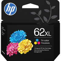 HP 62XL Tri-Color High Yield Original Ink Cartridge (C2P07AN)-High-yield ink cartridge, up to 415 pages