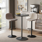 HOMCOM Round Bar Table with Non-Slip Base for 2 - Black-Minimalist design complements modern decor styles