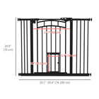 PawHut Pressure-Mounted Dog Gate Auto-Close for 29"-39.4" Wide - Black-Swings both ways or a specific way, user can set swing direction