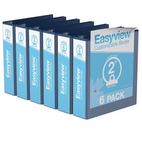 Davis Group Easyview Premium Binder - Round Ring - Customizable - 2" - Royal Blue - 6 Pack-3 Ring Binder