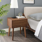 Modway Render End Table - Walnut-Smooth Wood Grain Laminate