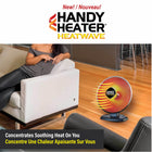 Handy Heater Heatwave Heat Dish Parabolic 1500W Ceramic Electric Space Heater-Oscillating parabolic dish for whole room coverage: built-in oscillation technology spreads powerful ceramic electric heat evenly across any indoor space, making this 1500w heat dish warmer perfect for whole-room heating efficiency.