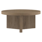 Hudson&Canal Holm 32"W Round Coffee Table - Antiqued Grey Oak-Table is made of high-quality and durable MDF and PVC materials