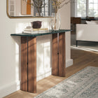 Modway Amistad 46" Marble Console Table - Walnut Green Marble-Mango Wood Base