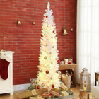 HOMCOM 6 ft Prelit Christmas Tree, DIY Synchronized LED Lights - White ...