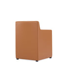 Manhattan Comfort Anna Square 22.83" Modern Faux Leather Upholstered Dining Armchair - Saddle - Set of 2-Delivered to you Fully Assembled! No Assembly Required