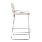 Zuo Pola Counter Stool - White-Dimensions: 21.3" L x 19.7" W x 36.6" H