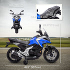 Qaba Honda Licensed 12V Electric Motorcycle with Headlights Music - Blue-Comes with two training wheels, boosting safety for beginners 