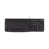 Logitech K120 Wired Keyboard for Windows, USB Plug-and-Play - Black-All-day Comfort: The design of this standard keyboard creates a comfortable typing experience thanks to the deep-profile keys and full-size standard layout with F-keys and number pad
