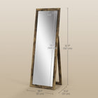 HOMCOM Full Length Mirror - 20.1" W x 57.9" H - Rustic Brown-Pure colour finish blends into your bedroom, living room, hallway with ease 