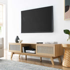 Modway Soma 60" TV Stand - Oak-Natural Rattan Weave