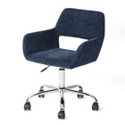 Homy Casa Adjustable Office Chair Chrome Base Fabric - Navy Blue-Adjustable Height: Easily customize the chair’s height to your preference with the gas lift mechanism