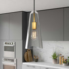 Modway Beacon 1-Light Pendant Light - Clear/Satin Brass-Ceiling Canopy