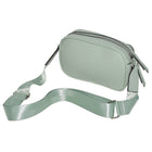 Nicci Ladies Crossbody Bag with Front Zipper Pocket - Seafoam Green-Top zipper closure 