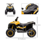 Aosom 12V Kids Electric 4-Wheeler ATV with Music and Headlights - Yellow-Headlights add safety 