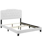 Modway Amelia Upholstered Fabric Twin Bed - White-Modern Bed Frame With Headboard