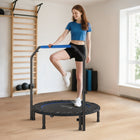 Soozier 45" Rebounder Trampoline for Adult with Adjustable Handle - Blue-Can fold twice, saving space when storing 