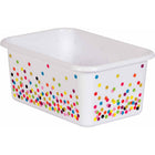 Teacher Created Resources Confetti Small Plastic Storage Bin - 3 Pack-Small books, notepads, toys, games, and supplies can be stored away to help your room stay clutter free.