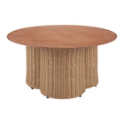 Zuo Soka Coffee Table - Natural-Faux Wood Aluminum round shape tabletop