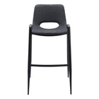Zuo Desi Barstool - Black - Set of 2-Plush and durable faux leather fabric