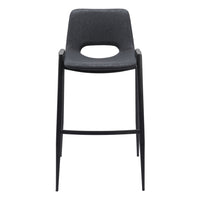 Zuo Desi Barstool - Black - Set of 2-Plush and durable faux leather fabric