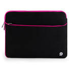 Vangoddy Neoprene 17" Laptop Protective Sleeve Case with Extra Pocket - Black/Pink-Water Resistant Neoprene Material. Protects your laptop from moisture and minor spills.
