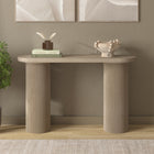 Hudson&Canal Isa Oval Fluted Console Table - 55" W - Alder White-Clean with a soft, dry cloth and no harsh chemicals or abrasive cleaning materials