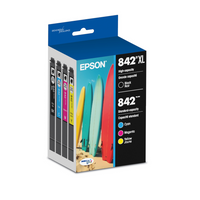 Epson T842 DURABrite Ultra Ink Combo Pack - High/Standard Yield - Black/Colour - 4 Pack-Epson printing system is designed to be used exclusively with Epson Genuine Cartridges. Use of non-genuine ink could cause damage not covered under the printer’s limited warranty