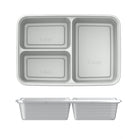 Bentgo Prep 3-Compartment Containers - Silver - 10 Pack-Microwave-Safe: Simply pop in the microwave to reheat your prepared meals when it's time to eat